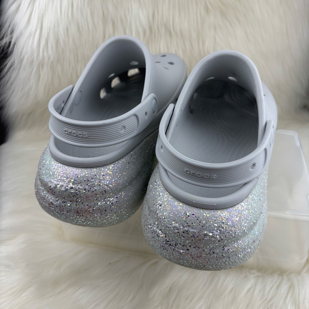 CROCS CLASSIC CRUSH GLITTER CLOG SHOES - Picture 3 of 7
